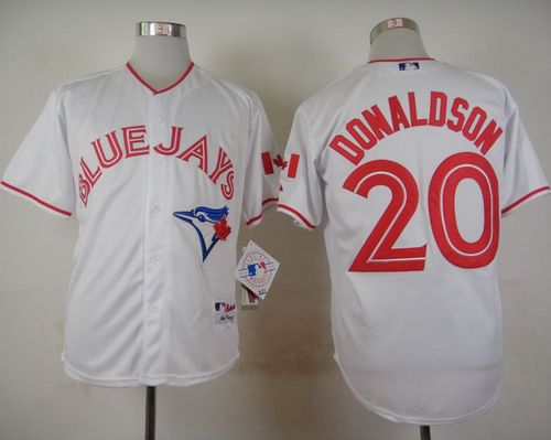 Blue Jays #20 Josh Donaldson White 2015 Canada Day Stitched MLB Jersey - Click Image to Close